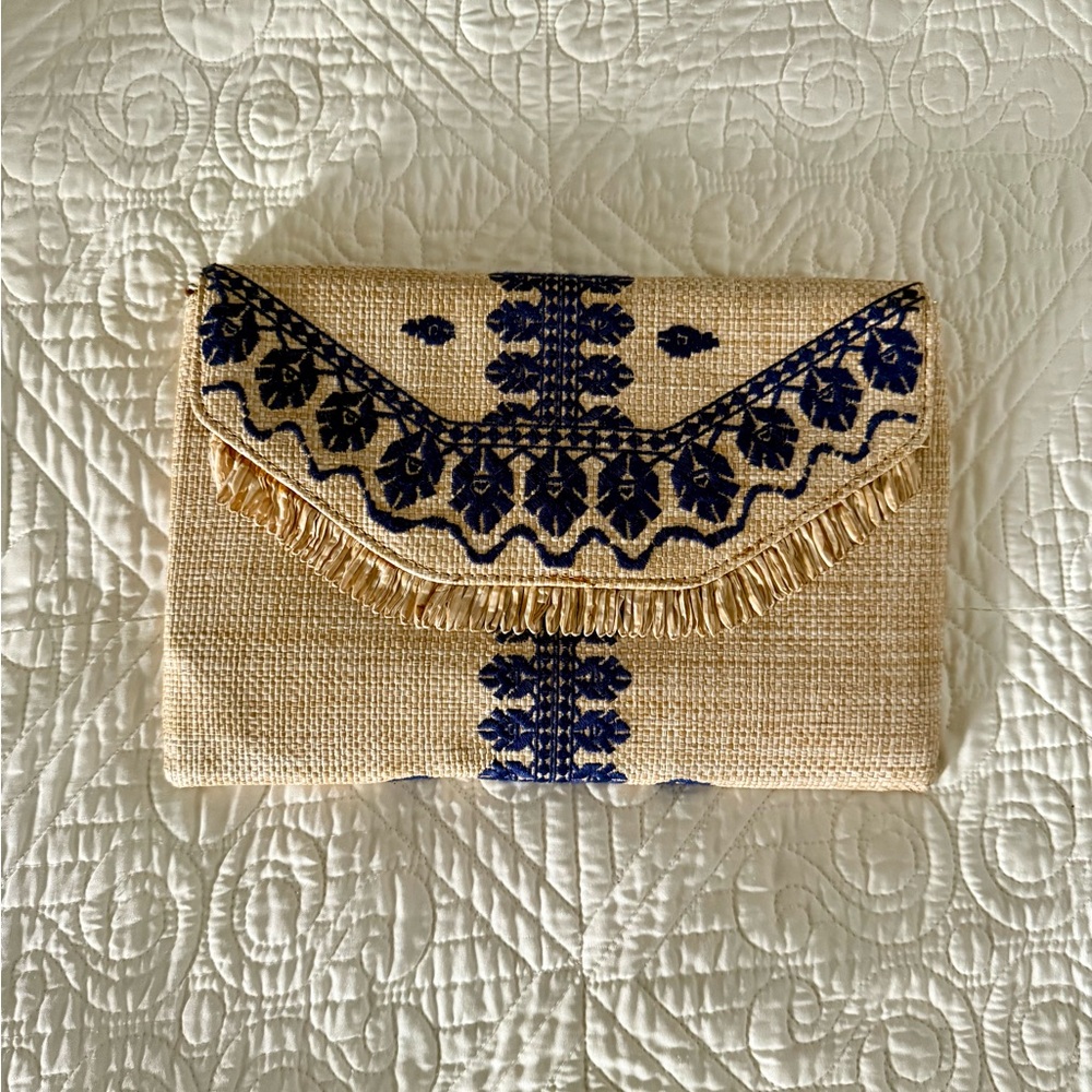 Stella & Dot Raffia Clutch